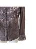 Escada 100% Silk Floral Black Gray Long Sleeve Blouse Size 8 - photo 5