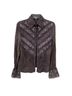 Escada 100% Silk Floral Black Gray Long Sleeve Blouse Size 8 - photo 11