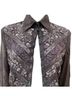 Escada 100% Silk Floral Black Gray Long Sleeve Blouse Size 8 - photo 7