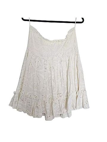 Anthropologie Eyelet Ruffle Tube Mini Dress Casual Dress (view 2)