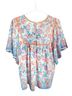 Flying Tomato 100% Polyester Floral Multi Color Short Sleeve Blouse Size S - photo 2