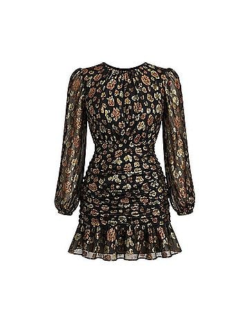 Veronica Beard Robin Silk Ruched Mini Dress Casual Dress (view 1)