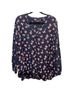 Lane Bryant Print Blue Pink Long Sleeve Blouse Size 14 - photo 1