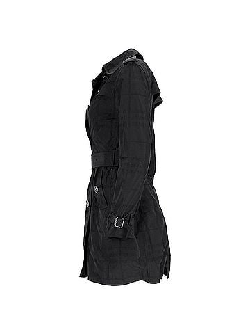Burberry Burberry London Check Trench Coat in Black Polyester (view 2)