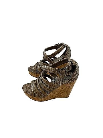 Tory Burch Leather Snakeskin Sandal Wedge  Wedges (view 1)