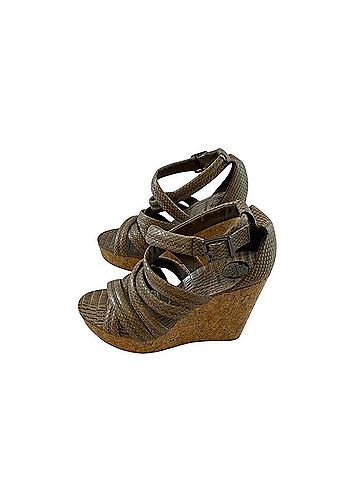Tory Burch Leather Snakeskin Sandal Wedge  Wedges (view 2)
