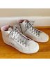 P448 100% Leather Solid White Pink Sneakers Size 7 - photo 4