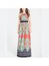 Eliza J 100% Polyester Floral Stripes Multi Color Cocktail Dress Size 4 - photo 3