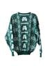 Blarney Castle Designs 100% Wool Graphic Floral Green White Wool Sweater Size L - photo 2