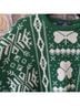 Blarney Castle Designs 100% Wool Graphic Floral Green White Wool Sweater Size L - photo 4