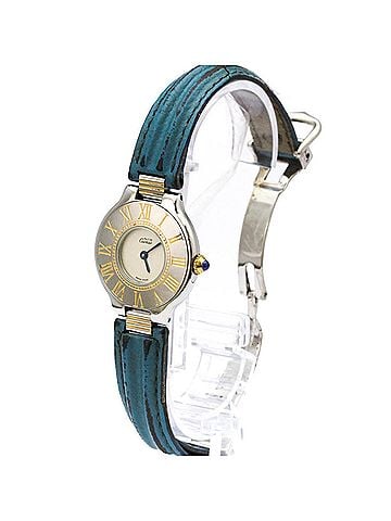 Cartier CARTIER Must 21 Gold Plated Steel Leather Quartz Ladies Watch Polished (view 2)