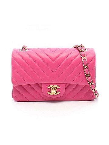 Chanel Chanel Chevron V-stitch Mini 20 Shoulder Bag/Handbag, Leather, Women's, Pink (A69900) (view 1)