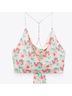Zara 100% Polyester Floral Pink Green Tank Top Size M - photo 7
