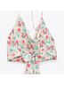 Zara 100% Polyester Floral Pink Green Tank Top Size M - photo 8