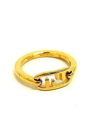Fendi FENDI ring, Orochika design, gold metal, women's, FF (view 1)