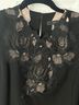 BCBGMAXAZRIA Color Block Floral Graphic Solid Black Cocktail Dress Size 2 - photo 4