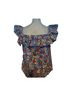 Ann Taylor Floral Multi Color Short Sleeve Blouse Size L - photo 2