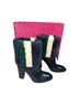 Tory Burch Color Block Blue Green White Boots Size 7 - photo 1