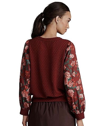 Porridge Porridge Textures Sweatshirt Long Sleeve Blouse (view 2)