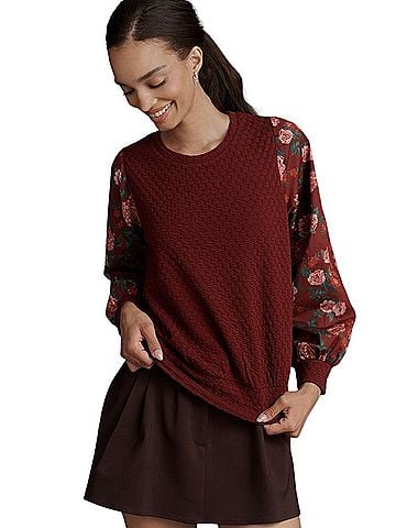 Porridge Porridge Textures Sweatshirt Long Sleeve Blouse (view 1)