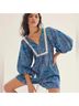 Anthropologie Paisley Blue White Romper Size M - photo 5