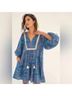 Anthropologie Paisley Blue White Romper Size M - photo 4