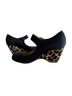 Giuseppe Zanotti 100% Suede Animal Print Black Brown Wedges Size 8 - photo 7