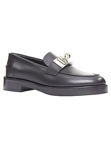 Hermès Hermes Hot Loafer black calfskin palladium Kelly buckle shoes EU38.5 (view 1)