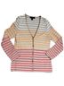 St. John Stripes Tan Red Cardigan Size S - photo 1
