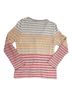 St. John Stripes Tan Red Cardigan Size S - photo 2