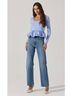Astr Solid Blue Long Sleeve Top Size M - photo 6