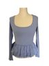 Astr Solid Blue Long Sleeve Top Size M - photo 1