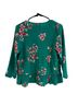 Sézane 100% Silk Floral Green Red White Long Sleeve Blouse Size S - photo 2