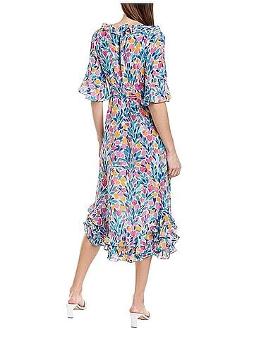 Tyler Boe Floral Ruffled Shift Casual Dress (view 2)