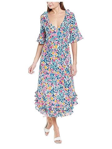 Tyler Boe Floral Ruffled Shift Casual Dress (view 1)