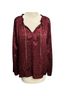 Michael Kors 100% Polyester Jacquard Red Long Sleeve Top Size L - photo 1
