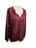 Michael Kors 100% Polyester Jacquard Red Long Sleeve Top Size L - photo 2