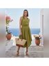 Ramy Brook 100% Polyester Green Casual Dress Size L - photo 4
