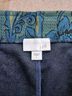 J.Jill Floral Damask Jacquard Blue Green Casual Skirt Size L - photo 3