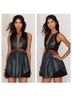Three Floor Multi Color Green Black Orange Cocktail Dress Size 8 - photo 5