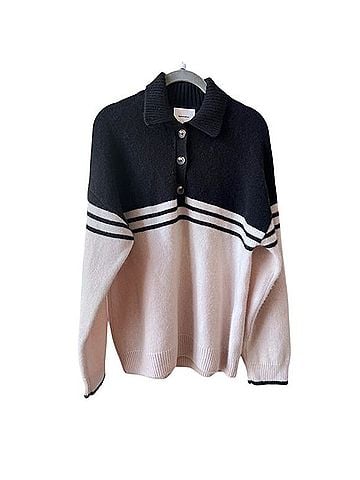 Reformation Brooklyn Cashmere Polo Sweater Cashmere Pullover Sweater (view 2)