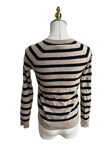 LOFT The Original Italian Cashmere Striped Sweater Cashmere Pullover Sweater (view 2)