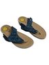 Fly Flot 100% Leather Floral Blue Sandals Size 9 - photo 1