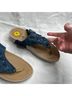 Fly Flot 100% Leather Floral Blue Sandals Size 9 - photo 4
