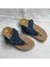 Fly Flot 100% Leather Floral Blue Sandals Size 9 - photo 7