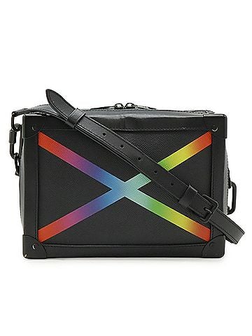 Louis Vuitton LOUIS VUITTON Taiga Rainbow Soft Trunk Shoulder Bag Pochette Noir Black M30341 (view 2)