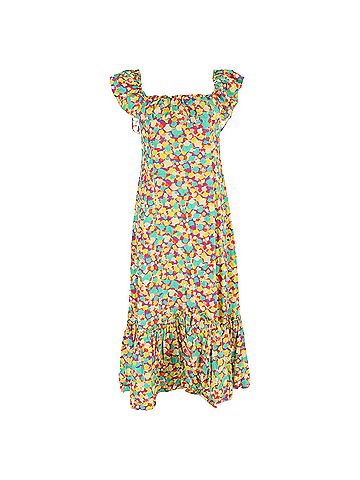 Rixo London Rixo June Ruffled Printed Midi Dress in Multicolor Cotton (view 1)