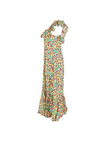 Rixo London Rixo June Ruffled Printed Midi Dress in Multicolor Cotton (view 2)