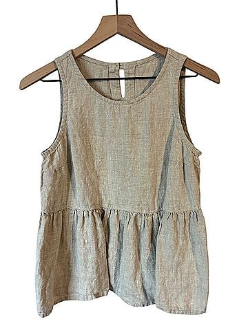 Not Perfect Linen Eze Linen Peplum Top Sleeveless Top (view 1)