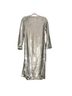 Ganni 100% Polyester Solid Silver Casual Dress Size 2 - photo 2
